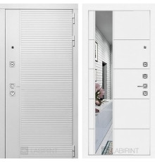 Входная металлическая дверь Лабиринт Piano white 19 с Зеркалом Белый Софт