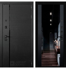 Входная металлическая дверь Лабиринт Piano Black с Зеркалом Черный кварц