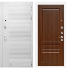 Входная металлическая дверь Лабиринт Piano white 03 Орех бренди