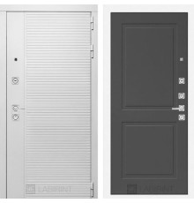 Входная металлическая дверь Лабиринт Piano white 11 Графит Софт