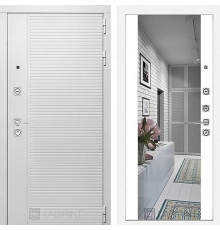 Входная металлическая дверь Лабиринт Piano white с Зеркалом Белый Софт